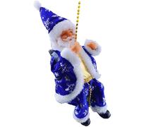 Générique Père Noël Musical de Noël | Chaîne à Perles Escalade Électrique du Père,Figurine à Barbe Blanche pour Chambre Salon Entrée Garderie Intérieure Garçon Fille