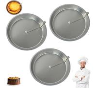 Générique Perfectrelease Cake Pan, Effortlessly Bake, 9.7" Quick Release Easy-Out Cake Pan Set with Lever, Baking Tools Pans Round, Effortlessly Bake for Chiffon Cheesecake (3PCS)
