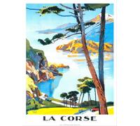 Générique PERI Reproduction Affiche Publicitaire, Art Mural Vintage, La Corse, Papier Satiné 190g/m2, 4 Tailles Disponibles de 30x23cm à 100x75cm, Impression Haute Résolution (45x60cm)