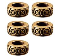 Générique Perle d ' espacement en cuivre avec grand trou pour la fabrication de bijoux, décor d ' extrémité de cordon poli pour colliers, bracelets, fabrication de bijoux en cuivre robustes