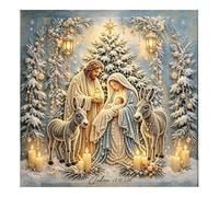 Générique Perlenmalerei Jesus Krippenszene Gerafhmtes Bastelornament