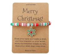 Générique Perles Bleu 8 Bijoux Card Handmade Cute Santa Soft Ceramic Bead Bracelet Bleu Rose 2 Classique Bracelet Bracelet Bijoux (B, One Size)