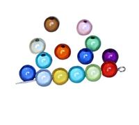 Générique Perles de verre rondes imitation perle satinée 4/6/8/10/12/14 mm for la fabrication de bijoux(Multicolor,14mm x 10Pcs)