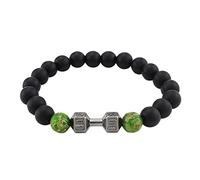 Générique Perles de volcanique en Haltère en métal Perles polyvalentes Bracelet Bijoux Jonc Breloques Aimanté Mamie Largeur Classique Bracelet (C, One Size)