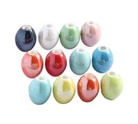Générique Perles ovales polies en céramique for la fabrication de bijoux DIY - 10/20 pièces, cuisson à haute température, lustre naturel(B-C0043,20PCS)