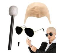 Générique Perruque Chauve Costume | Costume Halloween Complet - Coiffure Amusante pour Fête Cosplay Théâtre Performance Scène Hommes Femmes Halloween