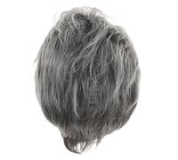 Générique Perruque Courte Synthétique Grise Volumineuse Résistante Chaleur pour Femmes Style Unique pour Cosplay et Déguisement Années Facile à Porter pour Maman Mère