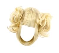 Générique Perruque de cosplay Anime, accessoires de costume, fibre synthétique à texture lisse avec chignons pour jeux télévisés, spectacles, fêtes