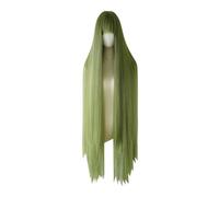 Générique Perruque Longue Et Droite pour Femme, Perruque en Fibre Résistante à La Chaleur, Perruque De 51 Pouces, Perruque Lolita, Perruque De Jeu De Rôle De Fête (Green)