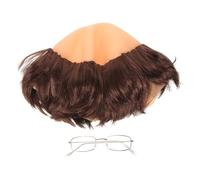 Générique Perruque Moine Chauve Adulte pour Cosplay Halloween avec Lunettes Accessoire Déguisement Costume Fête Look Réaliste et Confortable