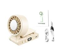 Générique Personal Fan Handheld - 5 Speeds LED Digital Display Rechargeable outdoor device,Powerful Hand Fan,for Belts Straps Summer Travel Camping Outdoor Beach Sports Desk Hiking Fishing