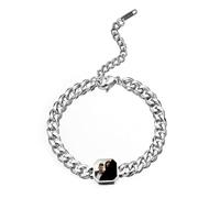 Générique Personalised Hidden Heat-activated Photo Bracelet, Engraved on Back Color Changing with Temperature Picture Reveal Bracelet Birthday Valentine's Day Gift for Friends Couple (Silver square)