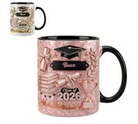 Générique Personalized 2026 Graduation Gift 3D Effect Coffee Mug, Personalized Name Graduation Mug for Her, Customized Graduation Mugs Class of 2026, Gift for Daughter&Son from Mom Dad