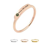 Générique Personalized Birthstone Name Memorial Ring, Custom Name Date Ring for Women, Memorial Rings for Husband, Memory Jewelry, Valentine’s Day Birthday Gifts for Loss of Loved One (Rose Gold)