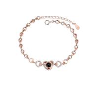 Générique Personalized Customized Love Color Projection Bracelet With Photo Birthday Commemorative Gift For Mother, Lady, Wife, Daughter, Grandmother (Rose Gold)