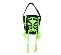 Générique Personalized Halloween Non-Woven Tote Bags,Seau à Bonbons d'halloween | Sac à Bonbons tridimensionnel Portable | Décoration de Festival brodée for Kids Halloween Party Supplies (Green)