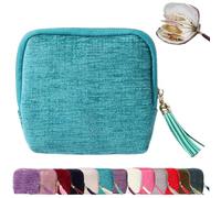 Générique Personalized Travel Jewelry Case, Small Travel Jewelry Organizer with Tassel Zipper & 5 Compartments for Bracelet, Ring, Carring and Bangle, Protect Jewelry from Scratche (Lake Blue)