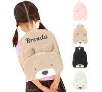 Générique Personnalisable Sac a Dos Enfant Brodé Sac a Dos Enfant Avec Nom Personnalisé Mignon Ours Oreille Sac à Dos Cadeau Rentrée Scolaire pour École Voyage (kaki)