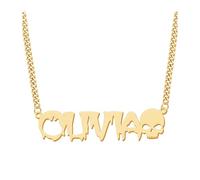 Générique Personnalisé colliers en acier inoxydable/925 argent sterling, Collier de tendance en métal adapté aux femmes et aux hommes comme cadeaux (A, Doré)