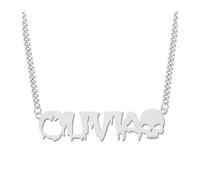 Générique Personnalisé colliers en acier inoxydable/925 argent sterling, Collier de tendance en métal adapté aux femmes et aux hommes comme cadeaux (A, Argent)