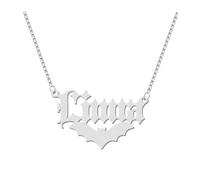 Générique Personnalisé colliers en acier inoxydable/925 argent sterling, Collier de tendance en métal adapté aux femmes et aux hommes comme cadeaux (B, Argent)