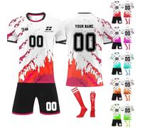 Générique Personnalisé Maillot de Foot,Concevez Votre Propre nom de Maillot de Pied,numéros,Logo,25/26 Saison Nouveau Maillot de Football vêterments pourgarçons Adultes Costume (Style 13)