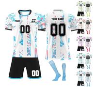 Générique Personnalisé Maillot de Foot,Concevez Votre Propre nom de Maillot de Pied,numéros,Logo,25/26 Saison Nouveau Maillot de Football vêterments pourgarçons Adultes Costume (Style 12)