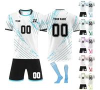 Générique Personnalisé Maillot de Foot,Concevez Votre Propre nom de Maillot de Pied,numéros,Logo25/26 Saison Nouveau Maillot de Football vêterments pourgarçons Adultes Costume (Style 19)
