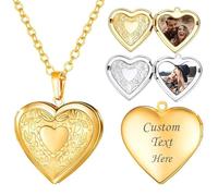 Générique Personnalisé Photo Collier Femme Pendentif Médaillon,Images Photo Personnalisé Collier Femme gravé avec de Famille des pour Maman Amis Cadeaux pour Anniversaire