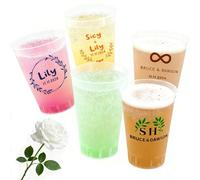 Générique Personnalisé Plastique Frosted Cups Party Supplies aves Logo/Texte,Gobelets Réutilisables,Sans BPA,Idéal pour un Anniversaire, Cocktail, Mariage et Fêtes. (S)