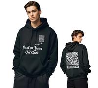 Générique Personnalisé Sweats à Capuche Homme&Femelle avec Code QR, Lien vers des Images, du Texte ou des Sites Web, Humoristique Multicolore Sweat-Shirt avec Code QR, Vêtements Homme