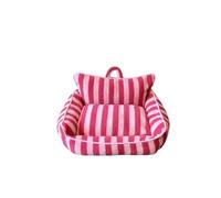 Générique Pet Bed, Canapé-lit Amovible for Animaux de Compagnie, nid Douillet en Imitation Polaire d'agneau for Chats et Chiens, Doux for la Peau, Confortable et Chaud en Hiver.,for Pets(Pink Stripe)