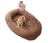 Générique Pet Bed, Grand canapé-lit Ovale for Chien ou Humain, Housse Amovible, Tapis de Sol Moelleux for Niche ou Chat, idéal for Dormir en Hiver.,for Pets(Khaki,190X115X35CM)