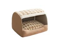 Générique Pet Bed, Grand lit matelassé Chaud for Animaux de Compagnie : Niche for Chien et Chat Lavable for Golden Retrievers,for Pets(Tea Brown,M-40X35X30CM)