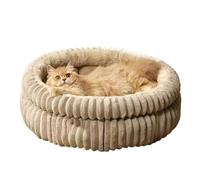 Générique Pet Bed, Panier for Chat, Sommeil Profond et Chaud en Hiver, en Velours épais, Rond, for Petit Chien et Autres Animaux de Compagnie. Accessoires for Animaux.,for Pets(White,S-Diameter 48cm)