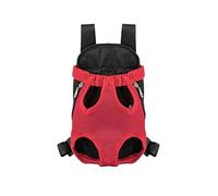 Générique Pet Carrier Backpack, Cat Carrier Bag with Leg Holes, Easy-fit Chest Carrier for Small Dogs Cats Puppies (Medium,A-Red)