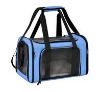 Générique Pet Carrier Bag Side Ventilated Backpack Cat Carriers Dog Travel Airline Approved Transport for Small Dogs Cats Outgoing(Blue,L (45x30x30))