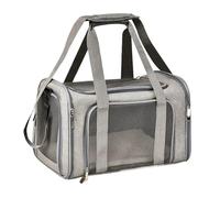 Générique Pet Carrier Bag Side Ventilated Backpack Cat Carriers Dog Travel Airline Approved Transport for Small Dogs Cats Outgoing(Gray,L (45x30x30))