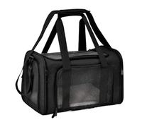 Générique Pet Carrier Bag Side Ventilated Backpack Cat Carriers Dog Travel Airline Approved Transport for Small Dogs Cats Outgoing(Black,M (40x25x25))