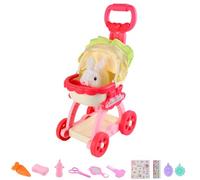 Générique Pet Cart Toy, Kids Plush Carrier, Interactive Features Sensor Sounds Light Music Cute Design Push Stroller Colorful Box Random Accessories, Pretend Play Fun for Kid, Men, Women