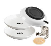 Générique Pet Cat Food Bowl, Ceramic Dog Water Dish, Multi Purpose Feeding Container, Anti-Slip Design, Durable Build (Set of 3), for Puppies, Kittens, Rabbits, Hamsters, Chinchillas