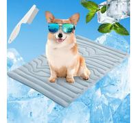 Générique Pet Cooling Mat, Cooling Mat for Dogs&Cat, Machine Washable Self Cooling Blanket for Large/Small Dogs, Summer Pet Mat for Crate, Beds, Sofa & Travel，Blue：M-91 * 58cm