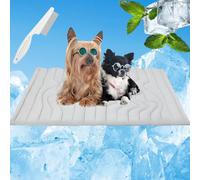 Générique Pet Cooling Mat, Cooling Mat for Dogs&Cat, Machine Washable Self Cooling Blanket for Large/Small Dogs, Summer Pet Mat for Crate, Beds, Sofa & Travel，Gray：XL-150 * 101cm
