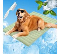 Générique Pet Cooling Mat, Cooling Mat for Dogs&Cat, Machine Washable Self Cooling Blanket for Large/Small Dogs, Summer Pet Mat for Crate, Beds, Sofa & Travel，Green：XL-150 * 101cm
