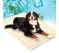 Générique Pet Cooling Mat, Cooling Mat for Dogs Cats, 2025 Upgraded Dog Cooling Mats, Non-Slip, Washable and Instant Cool (Beige,L(48" D x 28" W))