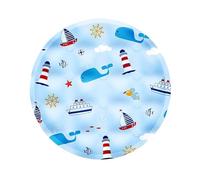 Générique Pet Cooling Mat, Round Cat Bed Cushion, 17.72x17in Portable Sleeping Pad, Breathable Summer Design, Soft Anti-Heat Surfaces for Kittens, Small Animals, Indoor, Car, Travel