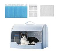 Générique Pet coolingBed - Small Size Waterproof Breathable Pet House, Summer coolingCat Bed | Gray Pearl Cotton icePet Nest for Small Cats and Dogs, coolingSleeping Mat with iceCrystal Box, Porta