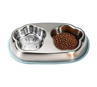 Générique Pet Feeding Bowl - Dog Dish for Indoor Outdoor | 304 Stainless Steel with Non-Slip Base, Piece Double Container, Rust-Resistant Easy Clean, Food Water Feeder for Small, Medium and Large Pet