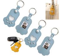 Générique Pet Fur Keychain with Photo, Pet Memorial Keychain for Loss of Dogs and Cat, PU Leather Dog Hair Collector Keychains for Dog Lover Gifts