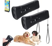 Générique Pet Gentle Anti Barking Device, Dog Bark Deterrent & Trainer - Stop Excessive Barking, Dog Bark Deterrent Device with LED Flashlight for Training to Improve Bad Behavior (2 PCS)